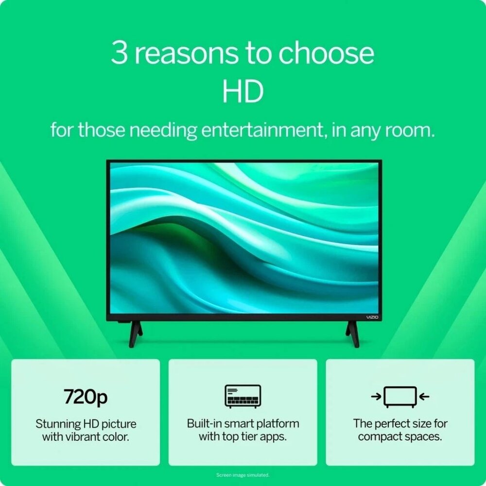 VIZIO 24” Smart LED TV HD 720p Built-In Streaming Brand New - Picture 6 of 8